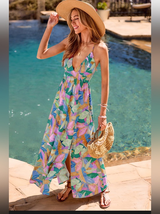 Cupshe Dresses & Skirts - NWT CupShe Dreamy Blossom Abstract Maxi Dress size M